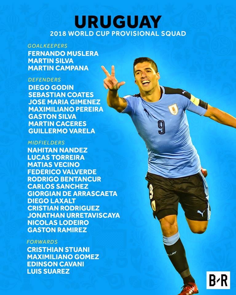 world cup 2018, lịch thi đấu, uruguay, suarez