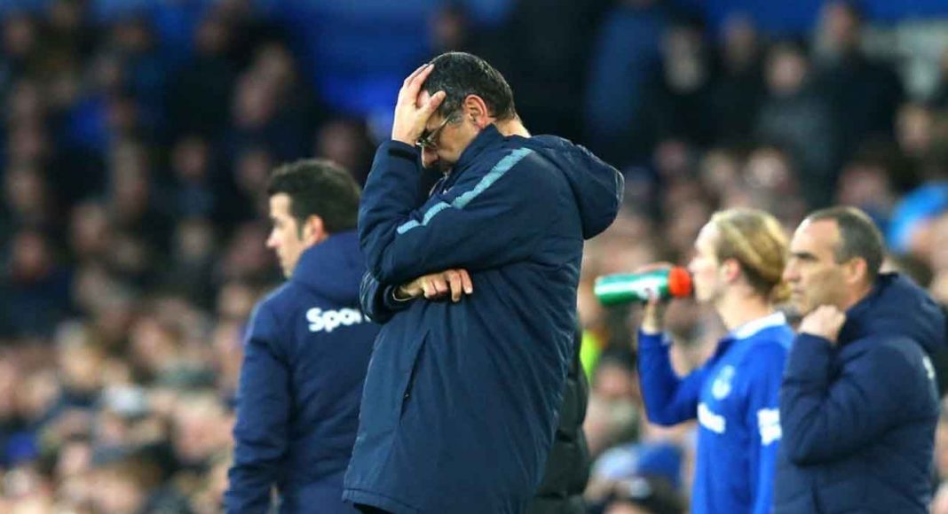 Sarri, Sarri ball, Sarri bị sa thải, Sarri sắp bị sa thải, Everton vs Chelsea, Everton 2-0 Chelsea, Chelsea thua Everton