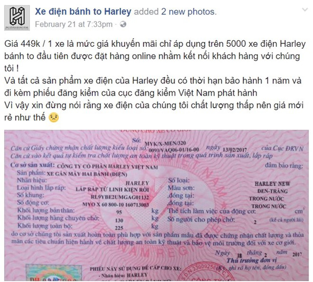 Trang Facebook sử dụng phiếu kiếm tra chất lượng xuất xưởng giả để đăng tải.