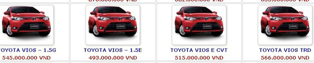 Xe hot Toyota Vios về mốc rẻ nhất từ trước đến nay.