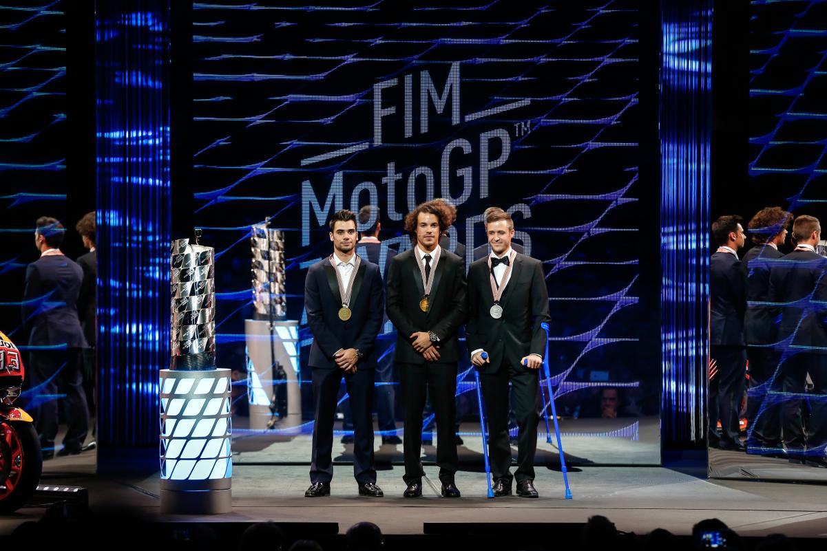 Ba tay đua xuất sắc nhất của Moto2: Miguel Oliveira (3) – Franco Morbidelli (1) – Tom Luthi (2)
