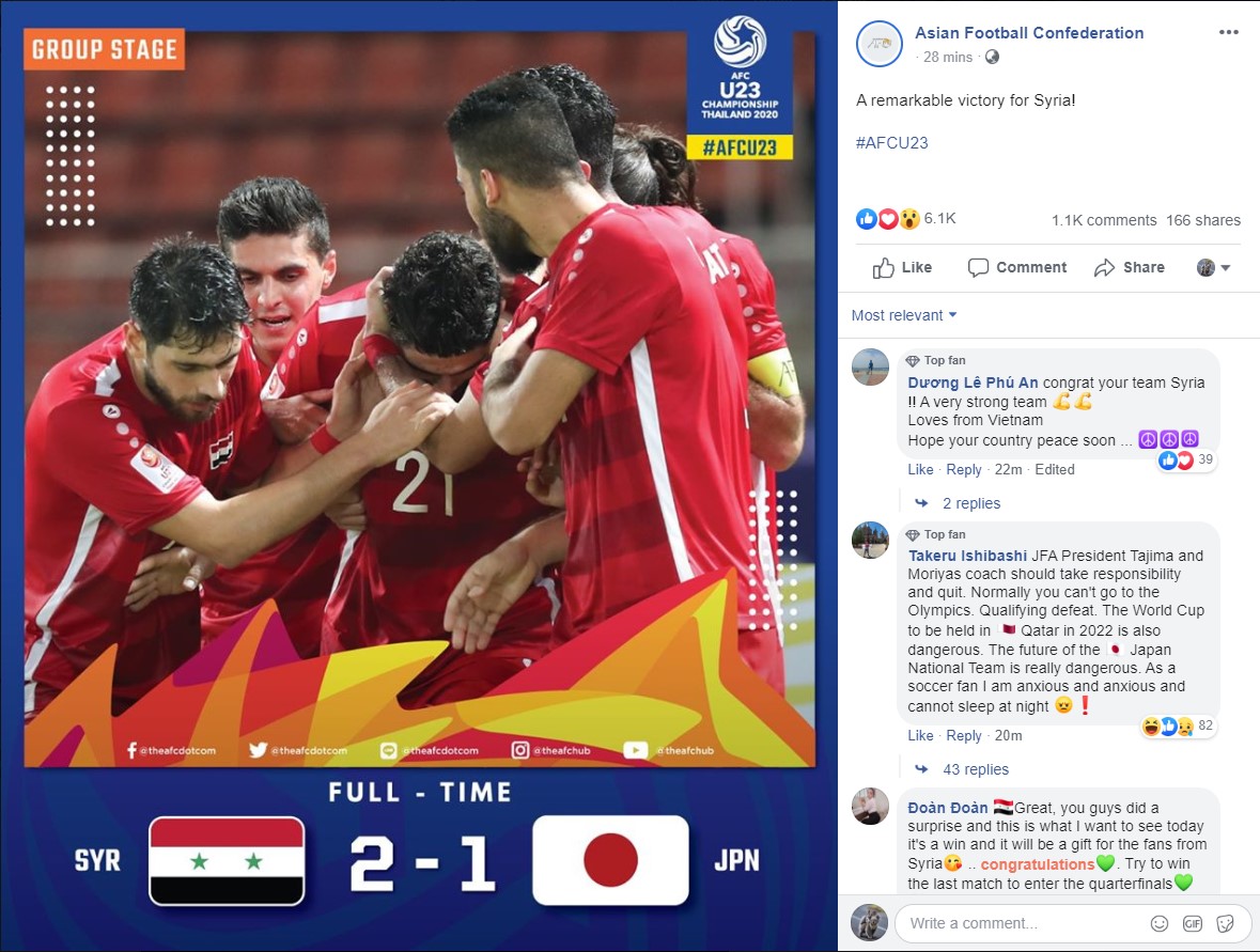 U23 Syria 2-1 U23 Nhật Bản, Kết quả U23 Syria vs U23 Nhật Bản, Kết quả U23 châu Á