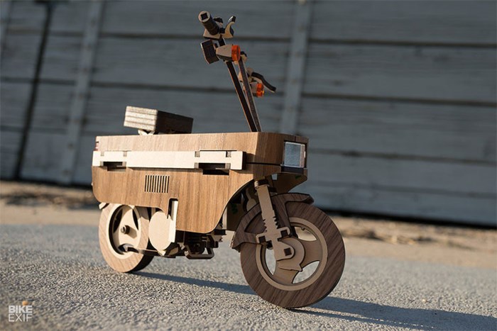 Xe máy làm bằng gỗ Laser Compo, xe máy làm từ gỗ, xe máy độc đáo