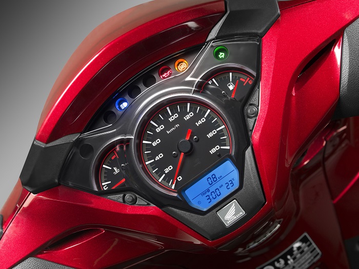 Honda SH300i phiên bản mới bổ sung cảm biến nhiệt độ ngoài trời, Honda SH300i phiên bản mới, đồng hồ Honda SH300i