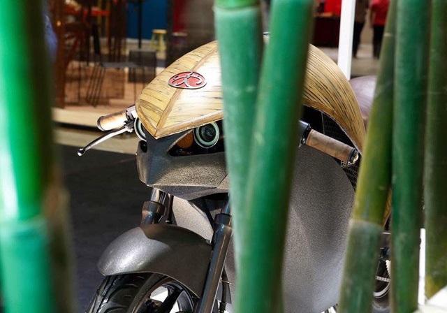 moto chạy điện được làm bằng tre,  Green Falcon, moto chạy điện