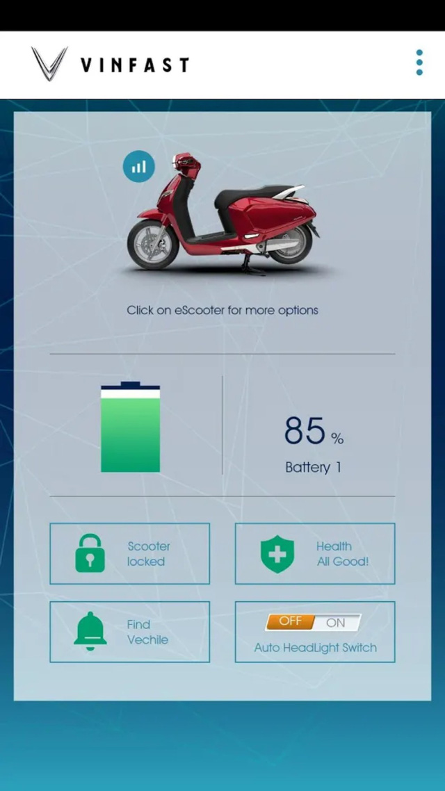 VinFast Klara, Xe máy điện VinFast Klara, ứng dụng kết nối xe máy điện với điện thoại thông minh, ứng dụng VINFAST eScooter
