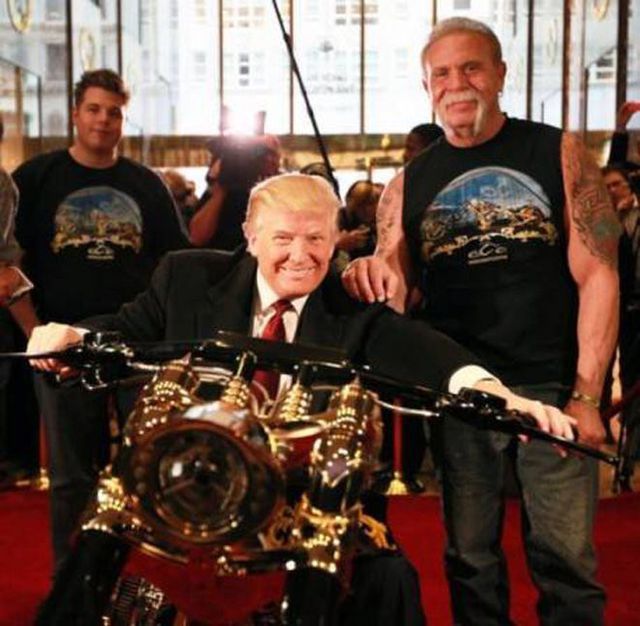 Xe của Tổng Thống, xe của Donald Trump, xe độc đáo, moto mạ vàng, chopper của Trump, xe của Trump