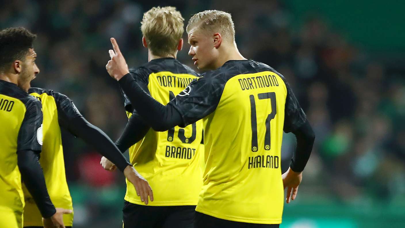 Erling Haaland, Dortmund, cúp quốc gia đức, bremen vs dortmund, haaland lập kỷ lục, haaland ghi bàn