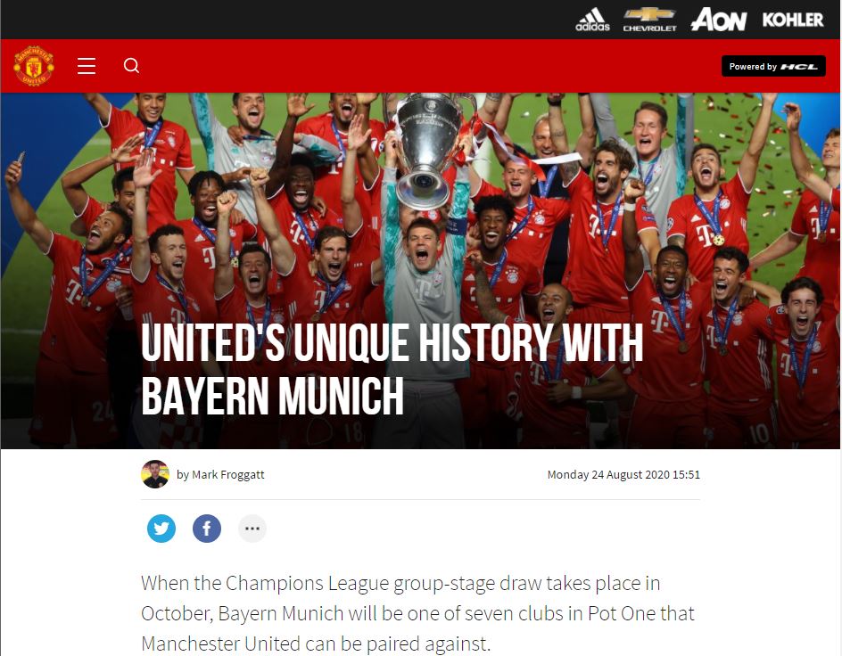 Manchester United, Bayern Munich, Champions League
