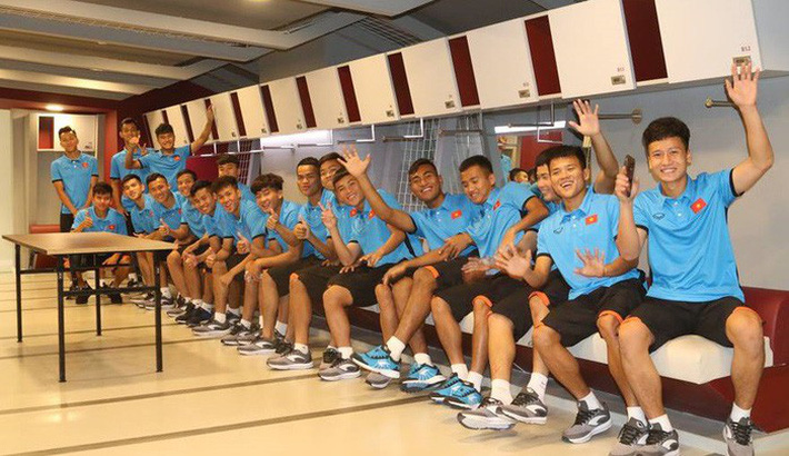 Đội tuyển U19 Việt Nam đang tỏ ra rất hưng phấn trước cuộc đối đầu với U19 Uruguay. Ảnh: VFF